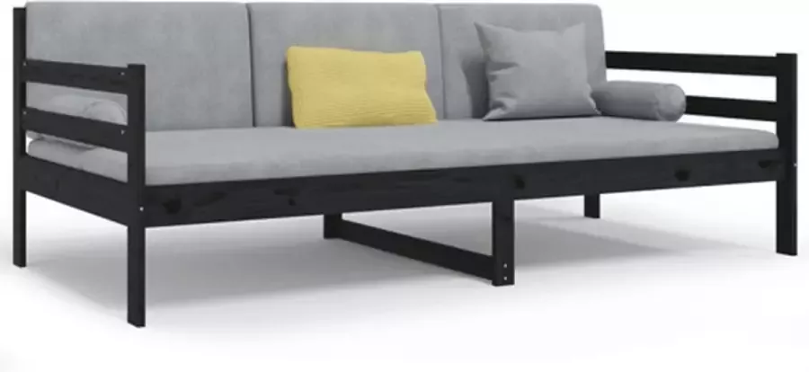 VidaXL -Slaapbank-80x200-cm-massief-grenenhout-zwart - Foto 2