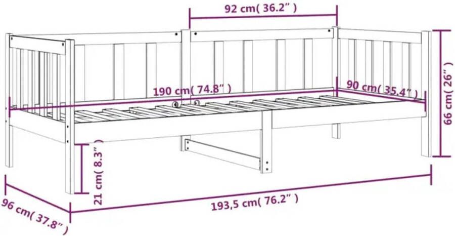 VIDAXL Slaapbank zonder matras 90x190 cm massief grenenhout - Foto 2