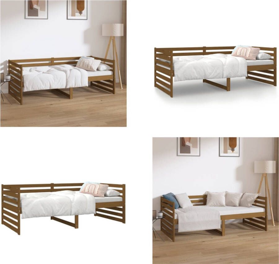 vidaXL Slaapbank 90x190 cm massief grenenhout honingbruin Slaapbank Slaapbanken Bedbank Bed