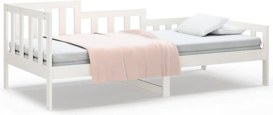 VidaXL Slaapbank 90x190 cm Grenenhout Wit Logeerbed Slaapbank Bed Frame Grenenhout Bed Witte Bed Kinderbed Tweepersoonsbed Stapelbare Bedden Opbergbed - Foto 2