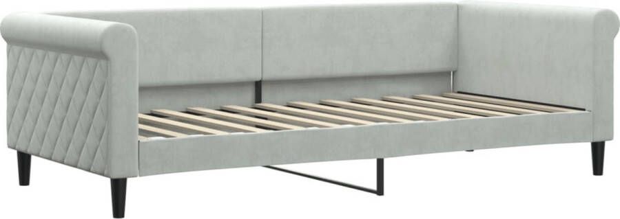 VidaXL -Slaapbank-90x200-cm-fluweel-lichtgrijs