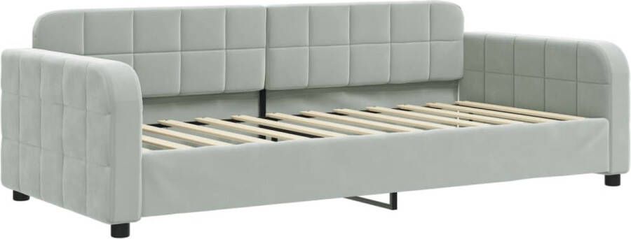 VidaXL -Slaapbank-90x200-cm-fluweel-lichtgrijs