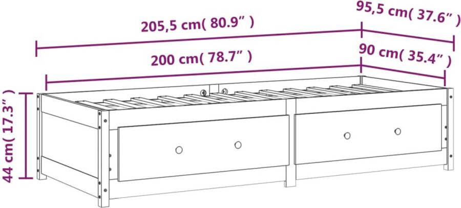 VidaXL -Slaapbank-90x200-cm-massief-grenenhout - Foto 2