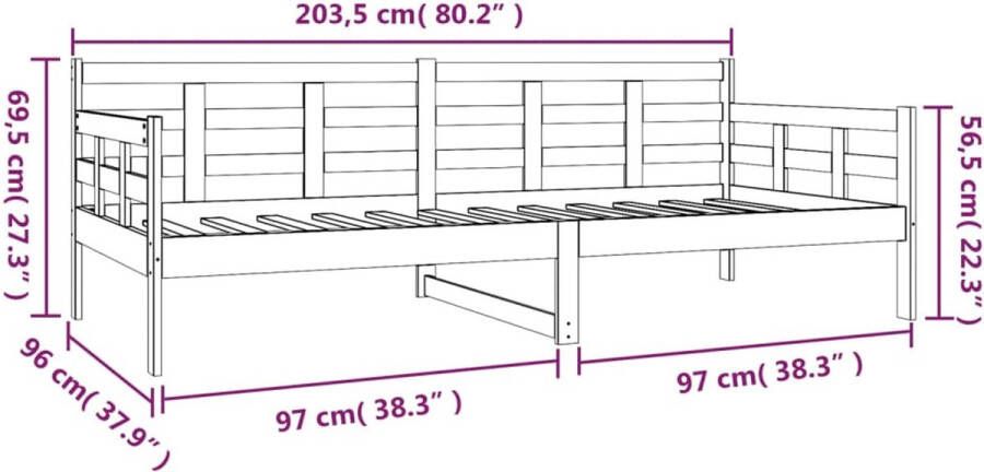 VidaXL -Slaapbank-90x200-cm-massief-grenenhout - Foto 2