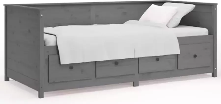 VidaXL -Slaapbank-90x200-cm-massief-grenenhout-grijs - Foto 3