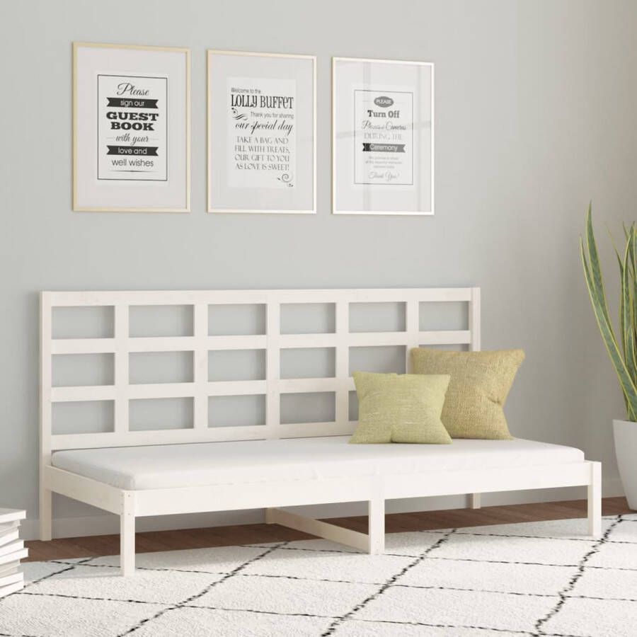 VIDAXL Slaapbank zonder matras 90x200 cm massief grenenhout wit - Foto 1
