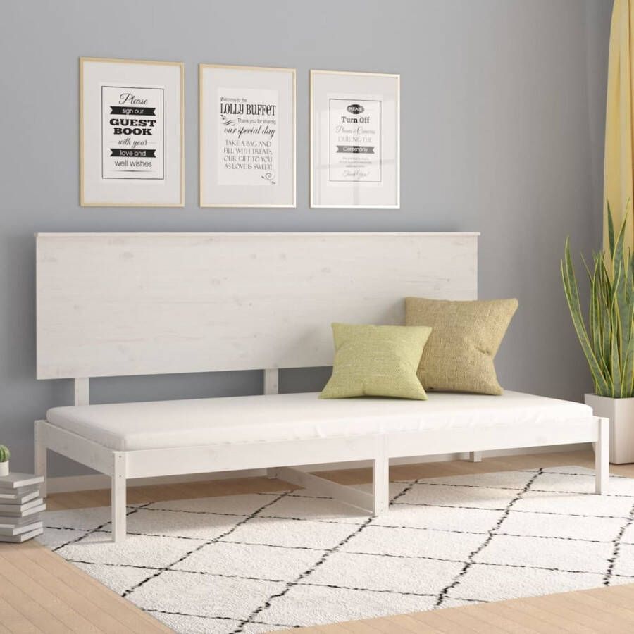 VIDAXL Slaapbank zonder matras 90x200 cm massief grenenhout wit - Foto 2