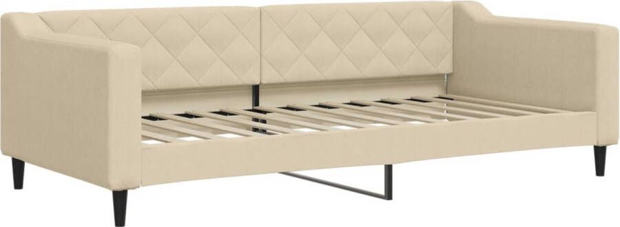 VidaXL Slaapbank 90x200 cm stof crÃ¨mekleurig