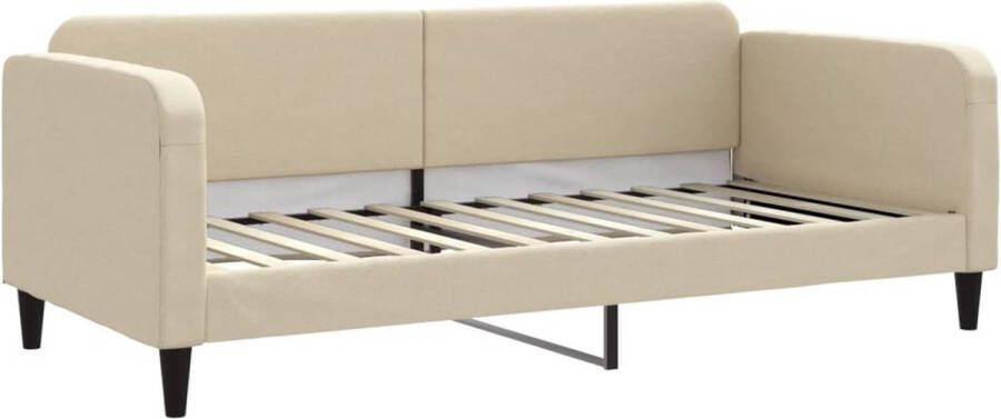 VidaXL Slaapbank 90x200 cm stof crÃ¨mekleurig