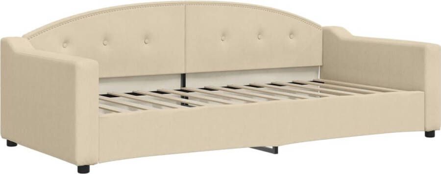 VidaXL Slaapbank 90x200 cm stof crÃ¨mekleurig