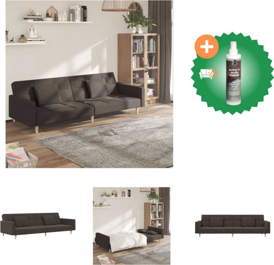 VidaXL Slaapbank Bruin 220x84.5x69 cm Verstelbare Rugleuning Bank Inclusief Reiniger