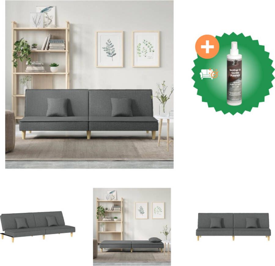 VidaXL Slaapbank Donkergrijs 200 x 89 x 70 cm Duurzaam materiaal en verstelbare rugleuning Bank Inclusief Reiniger