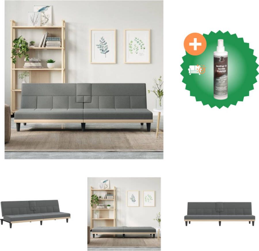VidaXL Slaapbank Donkergrijs 200 x 89 x 70 cm Verstelbare rugleuning USB-aansluiting Bank Inclusief Reiniger