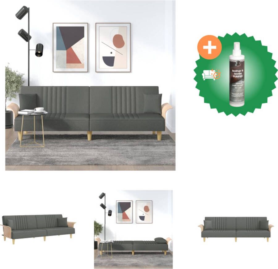 VidaXL Slaapbank Donkergrijs 224 x 89 x 70 cm Verstelbare rugleuning Bank Inclusief Reiniger - Foto 2