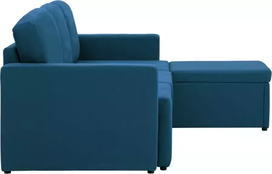 VidaXL -Slaapbank-driezits-modulair-stof-blauw - Foto 3