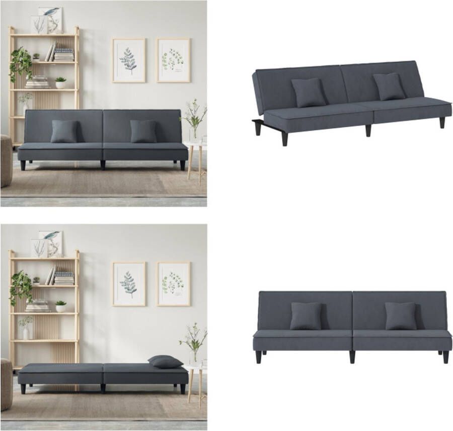 VidaXL Slaapbank fluweel donkergrijs Slaapbank Slaapbanken Bedbank Slaapbed