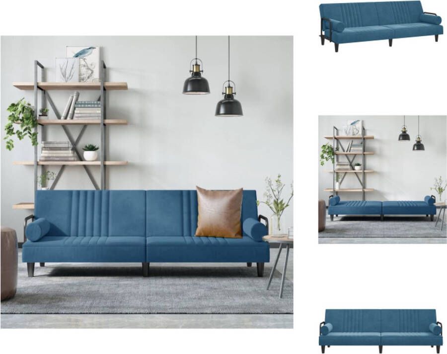 VidaXL Slaapbank Fluwelen bank 205 x 89 x 70 cm Verstelbare rugleuning Comfortabele zitting Praktische kussens Bank - Foto 2