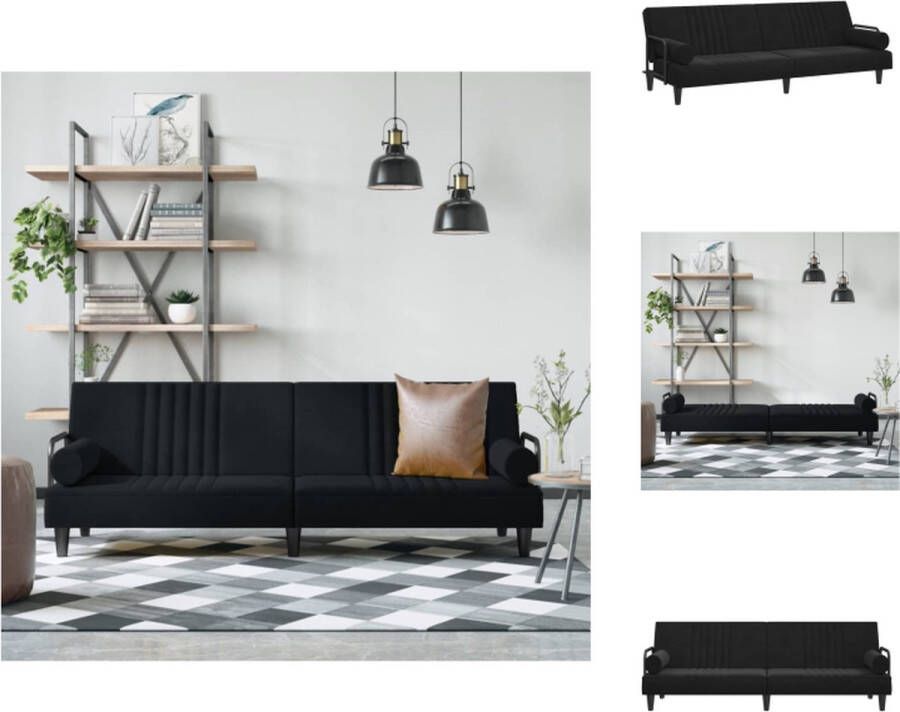 VidaXL Slaapbank Fluwelen Bank Verstelbare Rugleuning Comfortabele Zitervaring Praktische Rolkussens Stevig en Stabiel Frame 205x89x70cm Bank - Foto 2