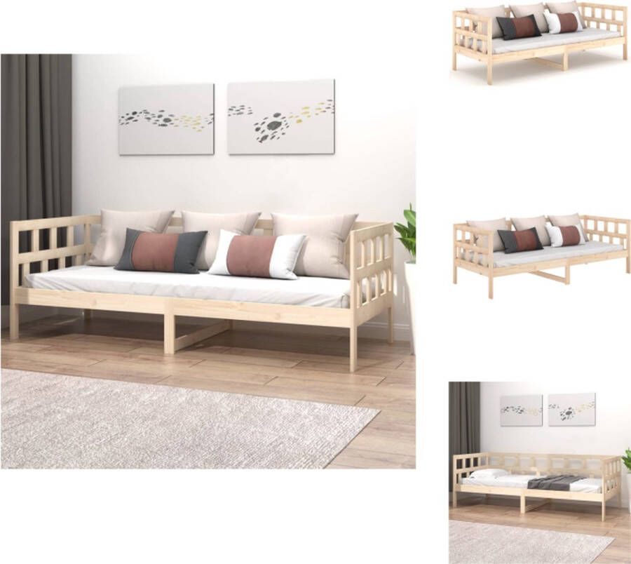 The Living Store Slaapbank massief grenenhout 80x200 cm Slaapbank Slaapbanken Bedbank Bed Bedframe Houten Bedframe Bedbodem Logeerbed Slaapmeubel Ledikant Bedbanken