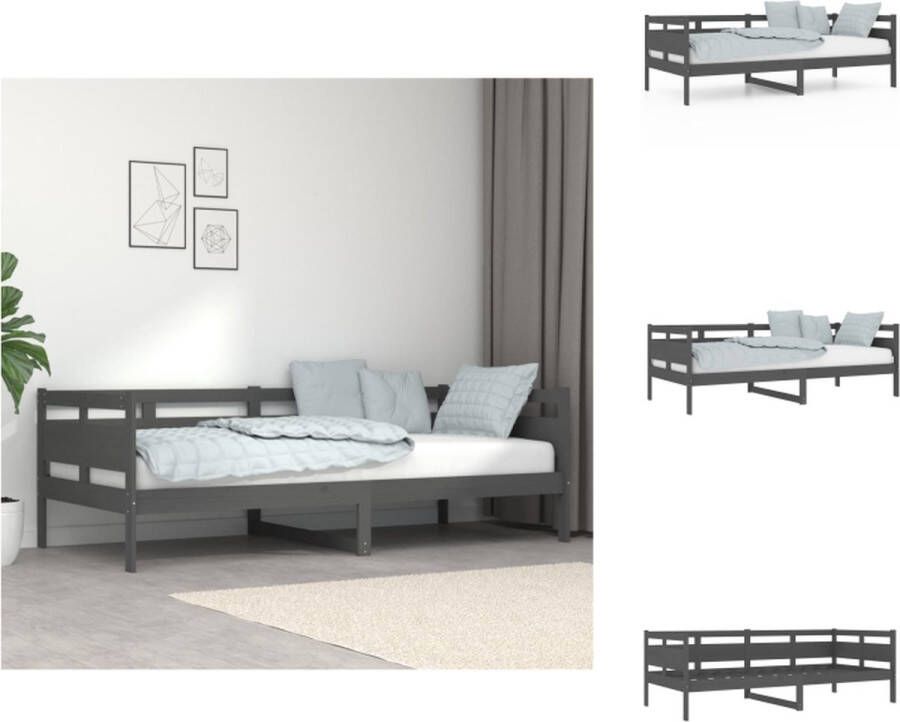 vidaXL Slaapbank Grenenhout 203.5 x 96.5 x 66 cm Grijs Bed