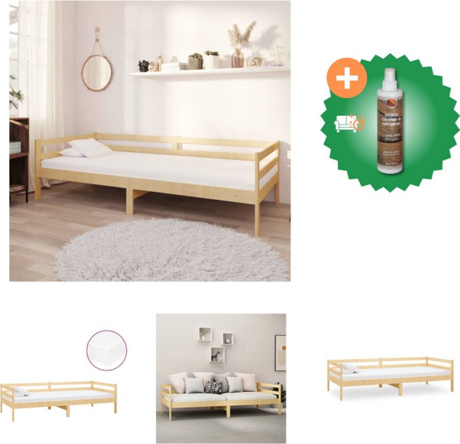 VidaXL Slaapbank Grenenhout 204 x 98 x 57 cm Met Wasbare Hoezen Bed Inclusief Houtreiniger en verfrisser