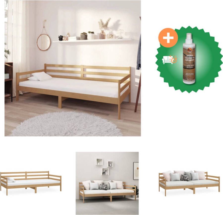 VidaXL Slaapbank Grenenhout 204 x 98 x 70 cm Logeerbed en bank Bed Inclusief Houtreiniger en verfrisser