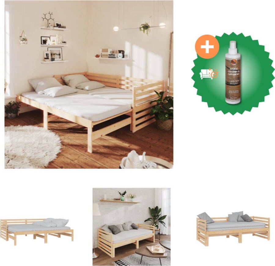 VidaXL Slaapbank Grenenhout Multifunctioneel 203.5 x 185 x 68.5 cm Bed Inclusief Houtreiniger en verfrisser