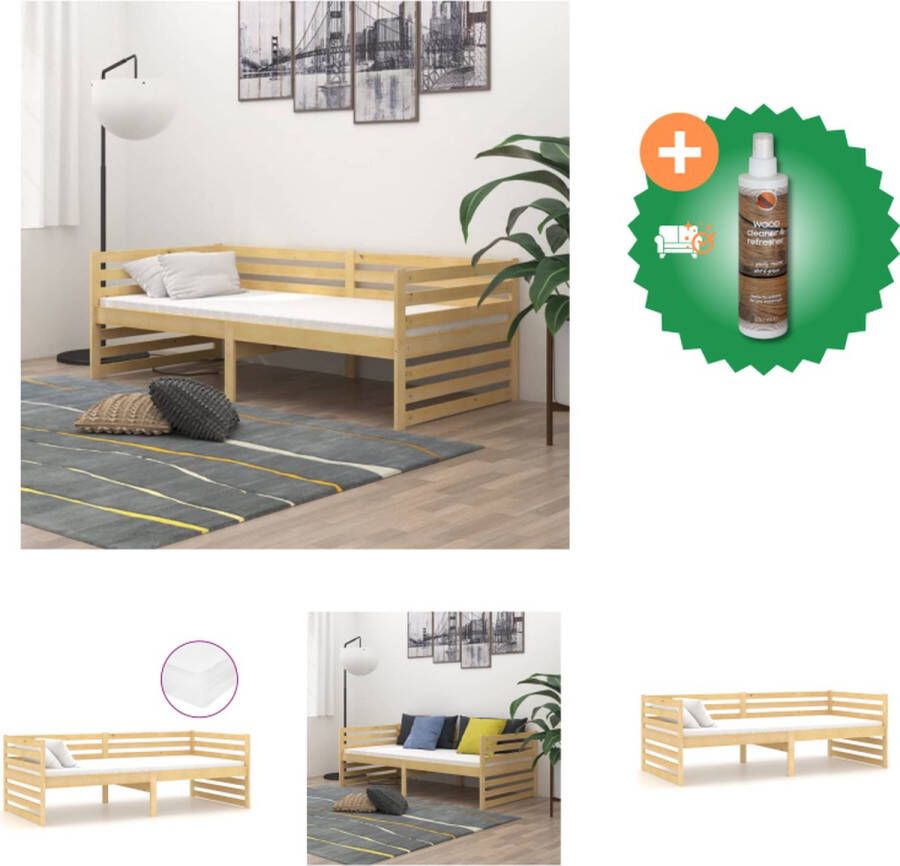 VidaXL Slaapbank met matras massief grenenhout 90x200 cm Bed Inclusief Houtreiniger en verfrisser