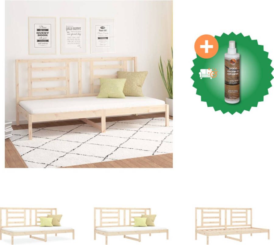 VidaXL Slaapbank Logeerbed Grenenhout 3-zijdig bedhek Gelat ontwerp Veelzijdig Extra opbergruimte 203.5 x 96 x 68.5 cm Geschikte matras- 90 x 200 cm Bed Inclusief Houtreiniger en verfrisser - Foto 3