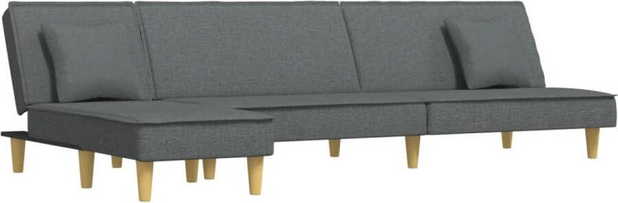 VidaXL -Slaapbank-L-vormig-255x140x70-cm-stof-donkergrijs