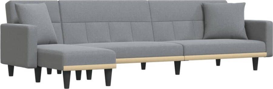 VidaXL L-vormige slaapbank 275x140x70 cm lichtgrijs Slaapbank L-vormig Sofa Hoekbank Meubel Meubilair