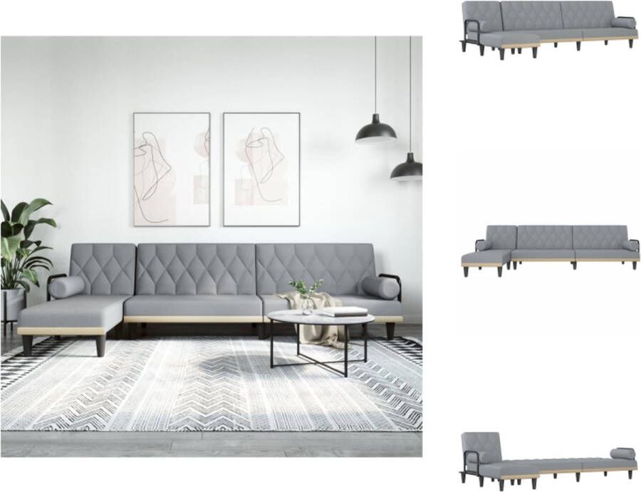 VidaXL L-vormige Slaapbank L-vormige Slaapbanken Slaapbank L-vormig 260x140x70 cm stof lichtgrijs