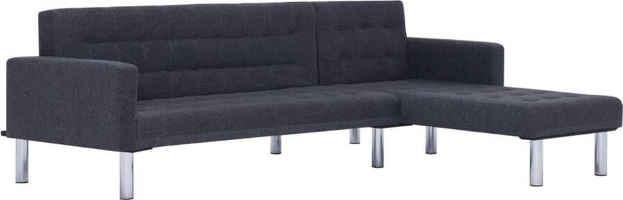 VidaXL L-vormige Slaapbank Donkergrijs Slaapbank Donkere Grijze Bank Bankslaapsysteem Multifunctionele Bank Sofa Bed