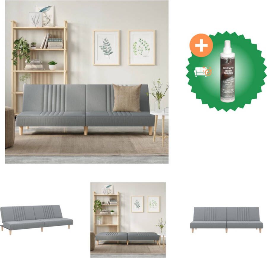 VidaXL Slaapbank Lichtgrijs 200x89x70cm Verstelbare rugleuning Bank Inclusief Reiniger