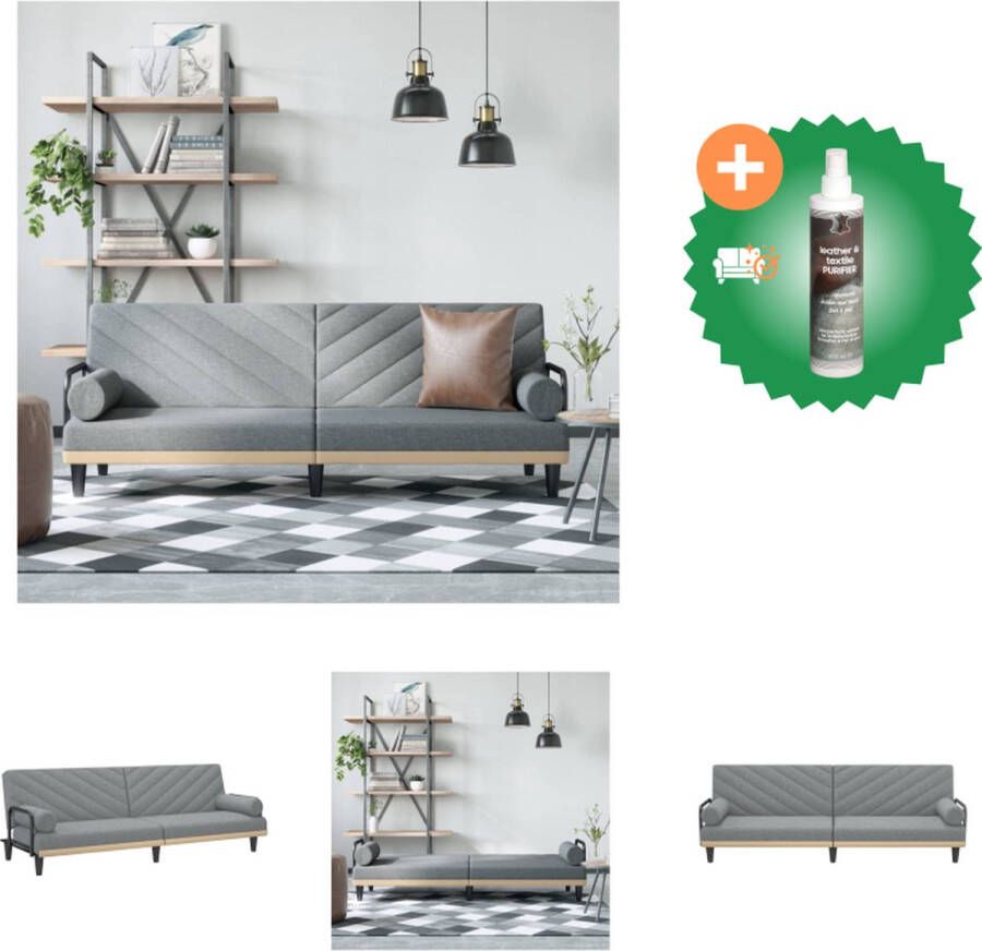 VidaXL Slaapbank Lichtgrijs 205x89x70 cm Verstelbare rugleuning Comfortabele zitting Praktische rolkussens Stevig frame Handleiding inbegrepen Inclusief 2 kussens Bank Inclusief Reiniger