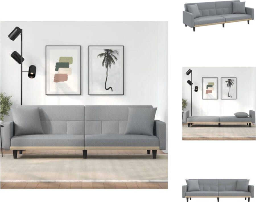 VidaXL Slaapbank Slaapbanken Bedbank Slaapbed Slaapbank met kussens stof lichtgrijs