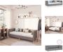 VidaXL Slaapbank Light Grey 212 x 97 x 62 cm Inclusief 2 USB-uitgangen 90 x 200 x 16 cm matras Wasbare hoezen Bed - Thumbnail 1