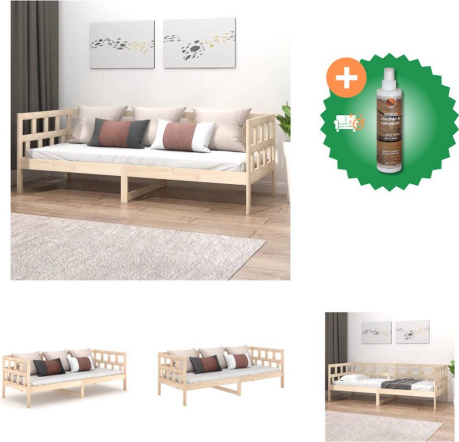 VidaXL Slaapbank Massief grenenhout 193.5x96x68.5 cm Rustieke charme Bed Inclusief Houtreiniger en verfrisser