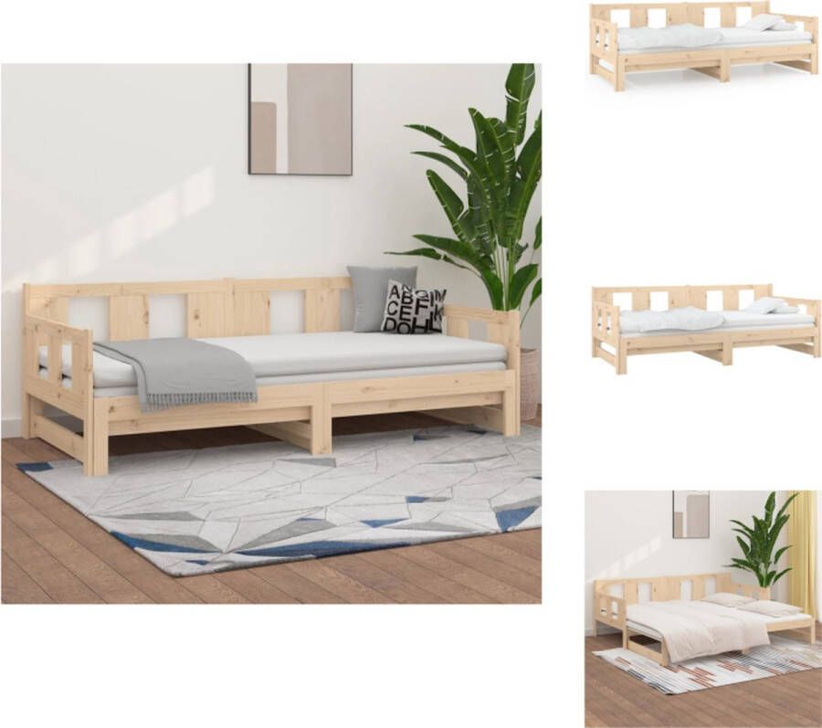 VidaXL Slaapbank Massief grenenhout 203.5 x 160 x 69.5 cm Omkeerbaar ontwerp Bed