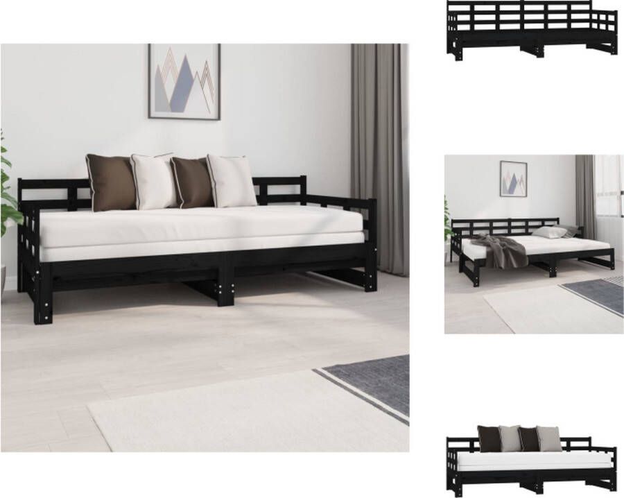 VidaXL Slaapbank Massief Grenenhout 203.5 x 164 x 69.5 cm Omkeerbaar ontwerp Bed