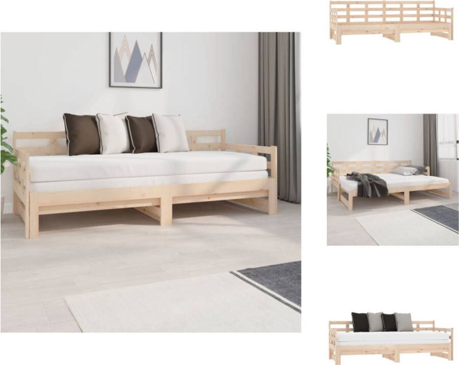 VidaXL Slaapbank Massief Grenenhout 203.5 x 164 x 69.5 cm Omkeerbaar Ontwerp Bed