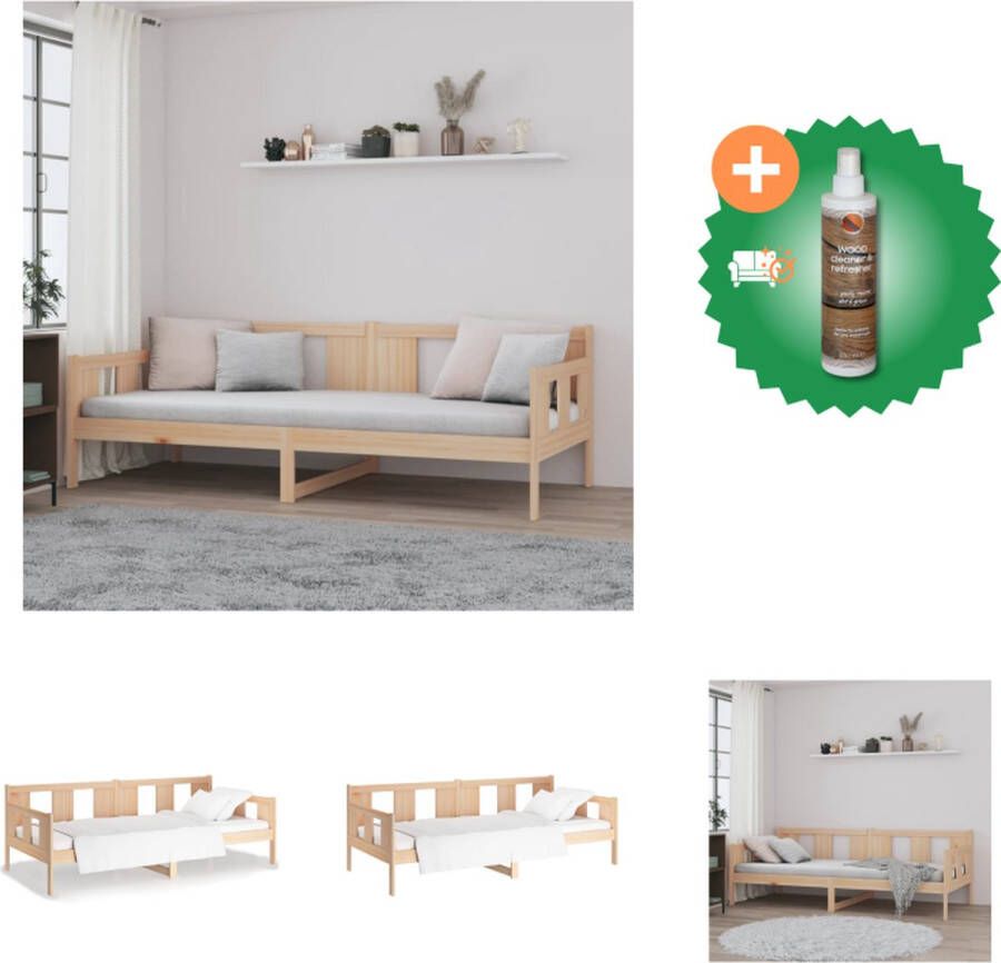 VidaXL Slaapbank Massief Grenenhout 203.5 x 96 x 69.5 cm Rustiek Lattenbodem Matras apart verkrijgbaar Bed Inclusief Houtreiniger en verfrisser