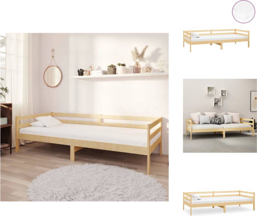 VidaXL Slaapbank Massief Grenenhout 204 x 98 x 57 cm Met Wit Matras 90 x 200 x 20 cm 240 Veren H3 Met Wasbare Hoezen Bed - Foto 2