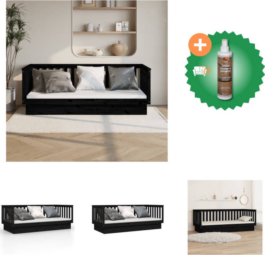 VidaXL Slaapbank Massief grenenhout 207.5 x 107 x 76 cm 3-zijdig bedhek Bed Inclusief Houtreiniger en verfrisser