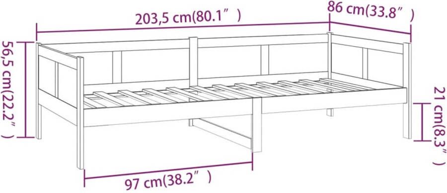 VidaXL -Slaapbank-massief-grenenhout-80x200-cm - Foto 2