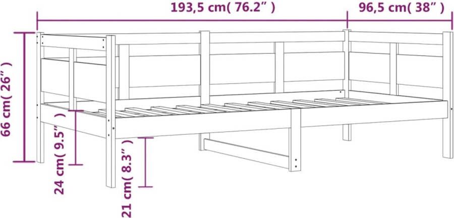 VidaXL -Slaapbank-massief-grenenhout-grijs-90x190-cm - Foto 2