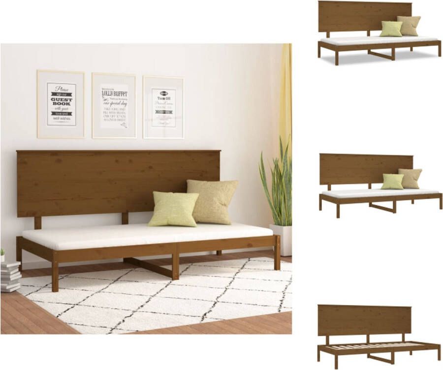 VidaXL Slaapbank Massief Grenenhout Honingbruin 205.5 x 96 x 103.5 cm Geschikte matras 90 x 200 cm Bed