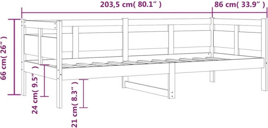 VidaXL -Slaapbank-massief-grenenhout-honingbruin-80x200-cm - Foto 2