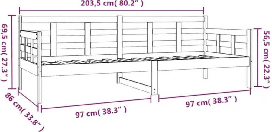 VidaXL -Slaapbank-massief-grenenhout-honingbruin-80x200-cm - Foto 3