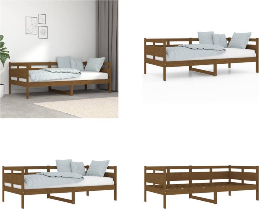 VidaXL Slaapbank massief grenenhout honingbruin 90x190 cm Slaapbank Slaapbanken Bedbank Bed - Foto 2